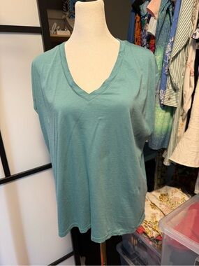 Nordstrom V-Neck Tee – Size XL | Teal Green | Everyday Essential